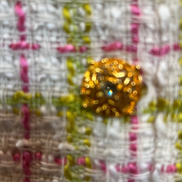 Karen Kane Blazer sz 4 white pink and green plaid Feminine Barbiecore Retro look - Picture 2 of 6